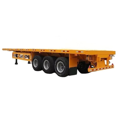 अनुकूलित 1240*2480*1600mm 3 अक्ष 60T ले जाने 20ft\40ft कंटेनर बैग्ड सीमेंट और अन्य प्रकार के थोक माल फ्लैटबेड ट्रेलर
