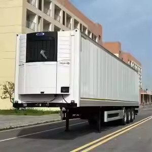 CIMC 3 एक्सल 40ft 20ft कार्बन स्टेनलेस स्टील इन्सुलेशन फोम आंतरिक जमे हुए रेफ्रिजरेटेड बॉक्स ट्रेलर