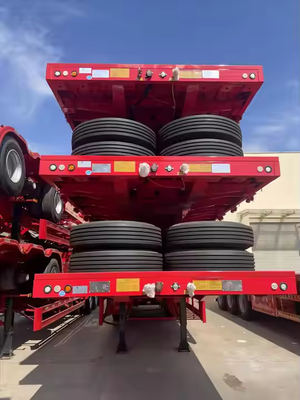 CIMC 40/ 45ft 2 एक्सल स्टील वेल्डेड लोंगीटुडेनल बीम एंटेंसिबल फ्लैटबेड ट्रेलर