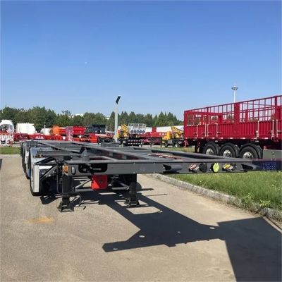 Q345B स्टील 4 अक्ष 40 फीट कंटेनर परिवहन कंकाल चेसिस अर्ध ट्रक ट्रेलर